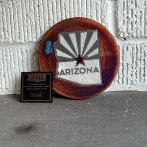 Handmade Raku coaster Arizona new